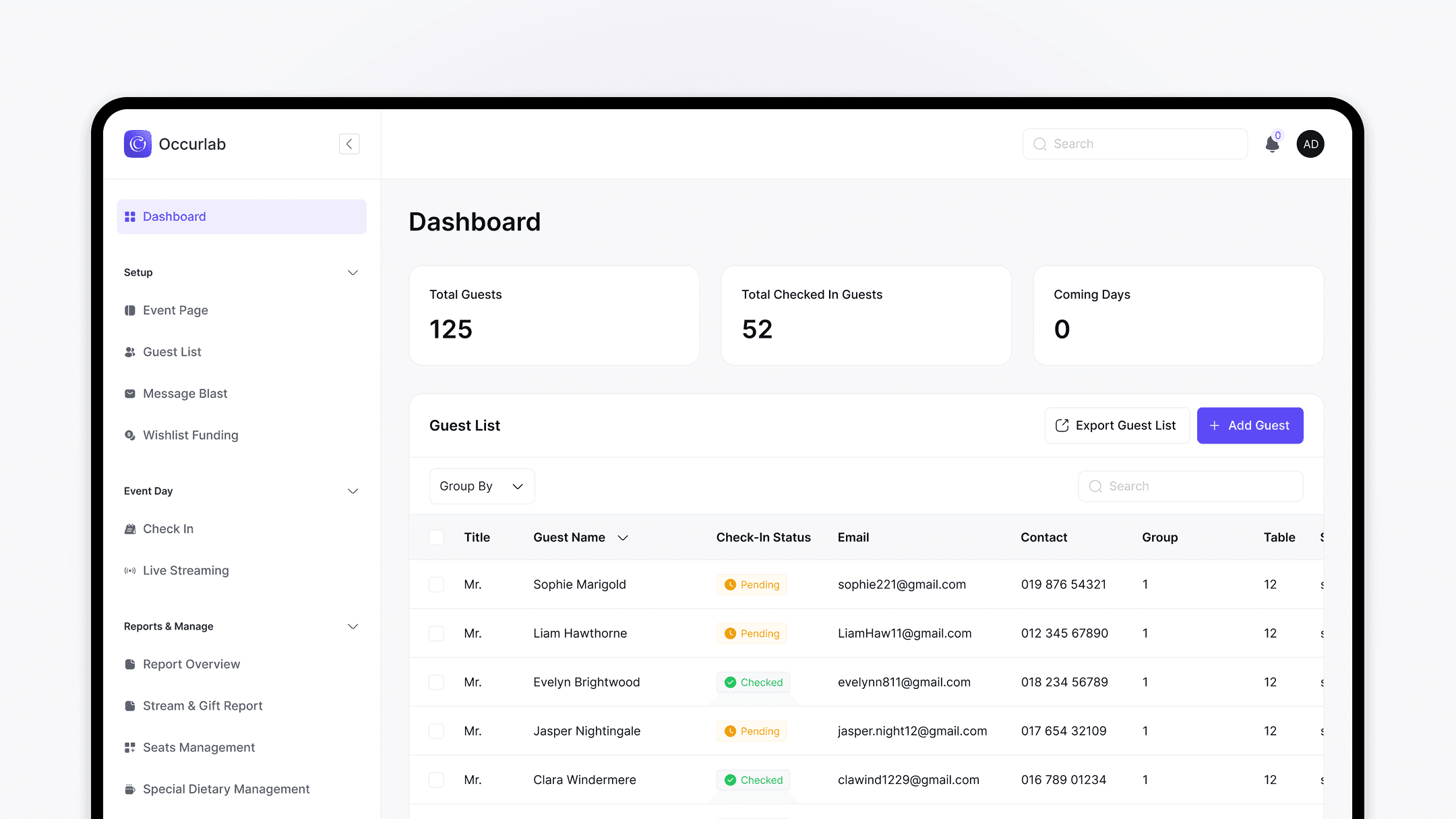 Occurlab – Event Registration & Management Platform for Weddings by Clover Technology cover image