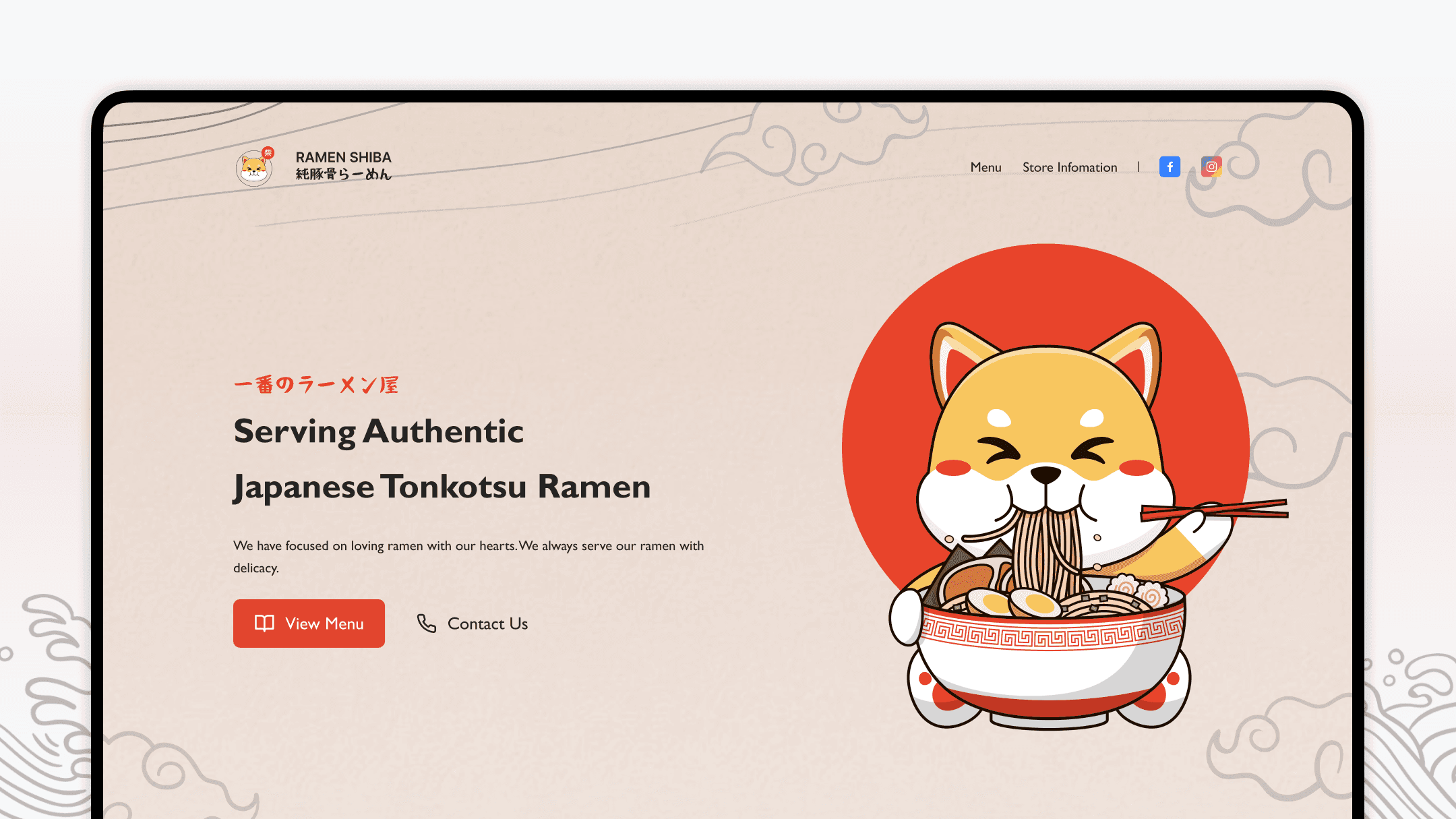 Ramen Shiba – Single Page Design & Development by Clover Technology cover image